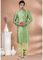 Mono Multi Festival Wear Crochet Work Kurta Pajama